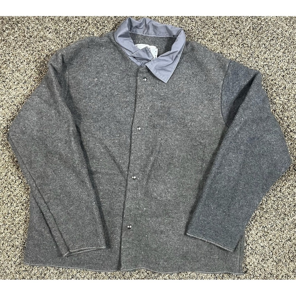 Vintage Steel Grip Snap Front Welding‎ Jacket Gray Wool Men's Size XXL